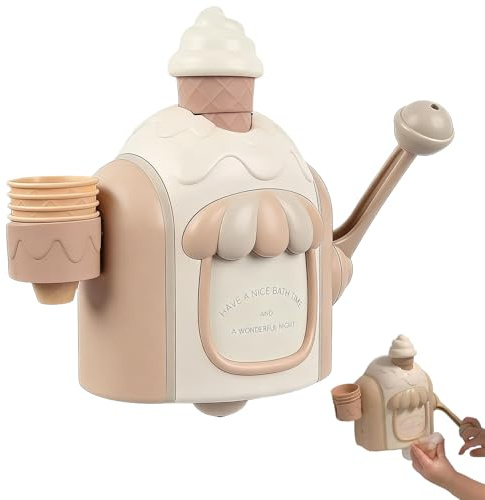 Bezijhr Ice Cream Foam Machine Bath Toy, 23x20.5x8cm ABS Ice Cream Maker Bubble Machine, Water Bathtub Toys, Bubble Pretend Cake Play Set Water Bathtub Toys For Kids 3-8 Year Olds