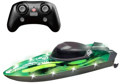 Dickie Toys – RC Hydro Flash Speed Boat 31 cm, Rennboot mit LED, 2,4 GHz | Bis zu 8 km/h Höchstgeschwindigkeit, Integriertes LED-Licht im Bootsrumpf, Bis zu 20 Minuten Fahrzeit