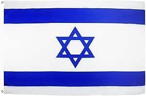 Bandera de Israel, Azul y Blanco, Estrella de David, 90x50 cm (3x5 Pies)