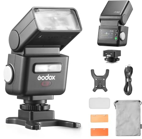Godox IT32 TTL Kamerablitz mit X5F-Blitzauslöser für Fuji-Kameras, magnetischer Blitzschuh und Auslöser, 2-in-1, bunter Touchscreen, drehbarer Blitzkopf, X-System TTL und HSS, LED-Modellierlampe