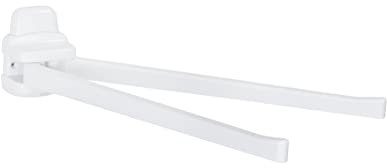 WENKO Handtuchhalter Mod. Pure mit Zwei beweglichen Armen für Handtücher einfache Reinigung aus Kunststoff Maße 8 x 43 x 11 cm Farbe Weiß