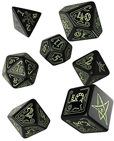 Q-Workshop CTH19 - Cthulhu Würfelset Black/Glow-in-the-Dark (7)