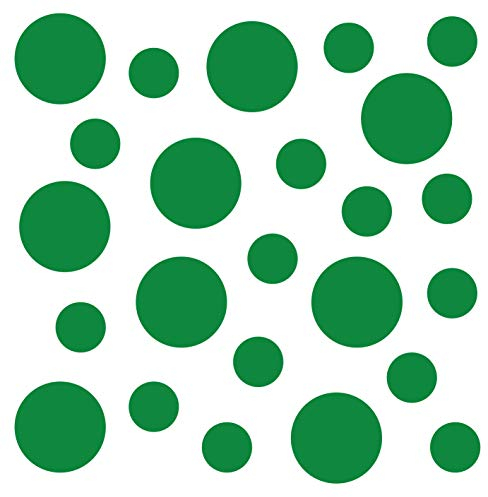 kleb-Drauf | 24 Punkte | Grün - matt | Wandtattoo Wandaufkleber Wandsticker Aufkleber Sticker | Wohnzimmer Schlafzimmer Kinderzimmer Küche Bad | Deko Wände Glas Fenster Tür Fliese