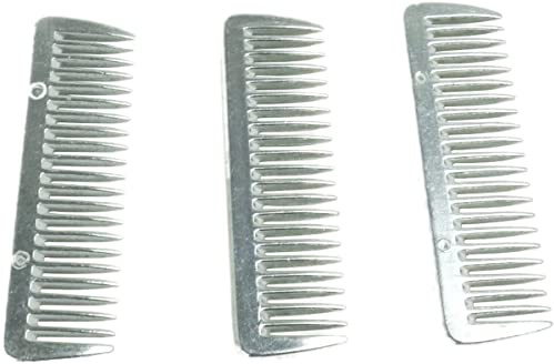 SXYH 3PCS Pettini in Metallo Inox Tirare Cavallo Criniera Coda Mini Pocket Pettini 4013 FBA