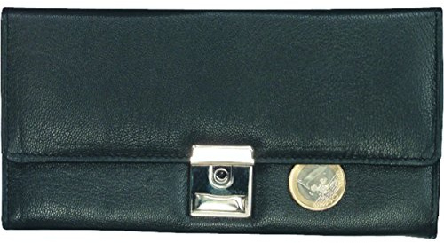 ALASSIO Made From Nappa Leather, Approximately 18.5 x 9.5 cm Waiter's Purse, 18 cm, Black