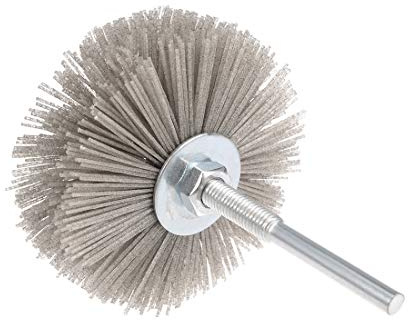 sourcing map Nylon Bürstenaufsatz Scheibenbürste 240 Körner Schaft ø 6 mm | Drahtscheibenbürste