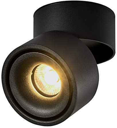 Dr.lazy 10W LED Spot light Faretti da soffitto,Faretto Lampada,plafoniera faretto,Lampade da soffitto,Faretto Orientabili,Faretti da muro,10x10x10CM (Nero-3000K)