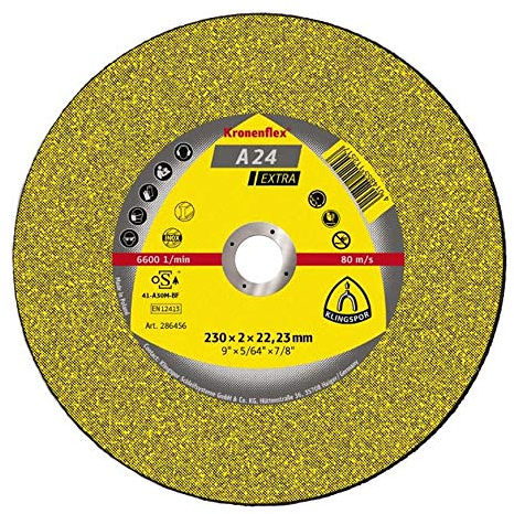 Klingpsor 351254 A 24 Extra Kronenflex Trennscheiben für Metall Universal, X-LOCK, Gerade, 125mm x 2.5mm x 22.23mm, 25 Stück, farbe