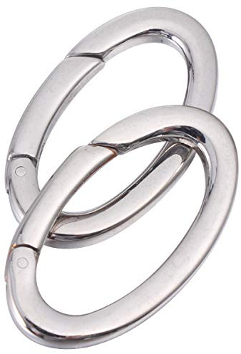 Milisten Edelstahl Federschnalle Karabiner 2Er Set 0.91 X 0.57 Zoll Tragbare Multifunktionale Kletterschnalle Für Outdoor Sport Camping Wandern