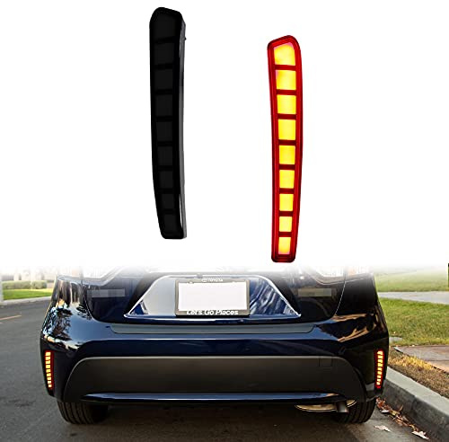 GTINTHEBOX Smoked Lens Grid Style LED Rear Bumper Reflector Light Brake Sequential Turn Signal Tail Lamp Compatible with 2020 2021 2022 2023 2024 2025 Toyota Corolla Sedan