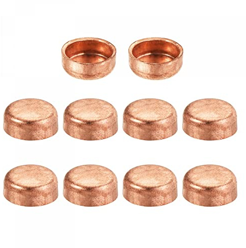 sourcing map 10er Pack Kupfer Endkappe Steckverbindung für Wasserleitung Sanitär 9.52mm(3/8)