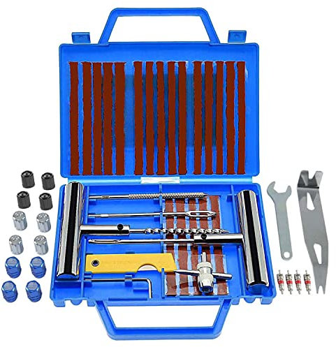 Reifenreparatur-Set, 46-teilig, Robustes Reifenstecker-Set, mit Universal-Reifenflicken-Set zum Einstecken von Flats für Auto/Motorrad/LKW/Traktor/Anhänger/Wohnmobil/ATV