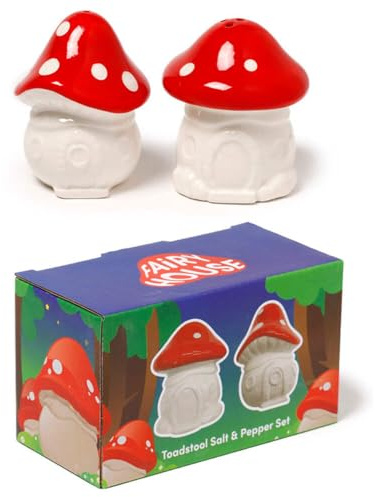 Puckator Salz- und Pfefferstreuer-Set – Feenhaus Pilz, einzigartig, Mehrfarbig