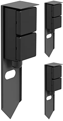 ledscom.de 3 PIWI presa da giardino a colonna con picchetto a terra per esterni, IP44, a 2 vie, acciaio inox, antracite, angolare, 30 cm