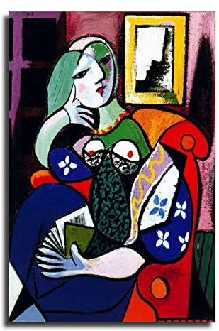 Pablo Picasso Prints Pablo Picasso Prints Woman with Book 1932 by Pablo Picasso Cubism Surrealist Canvas Art Poster And Wall Art Picture Print Modern Bedroom Decor Poster 20x30inch(50x75cm)