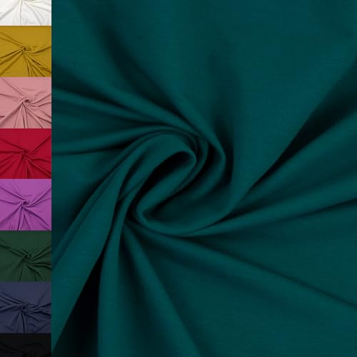MAGAM-Stoffe Finn Jersey Stoff uni Oeko-Tex Meterware 50cm (19. Petrol)