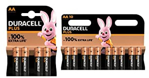 14X Duracell AA Plus Alcalina (1 Blister Da 4 Batterie + 1 Blister Da 10 Batterie) 14 Pile Stilo