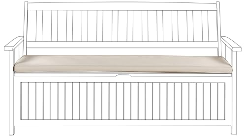 Beliani Auflage für Gartenbank Sovana 148 cm Taupe mit Befestigung Reißverschluss Modern