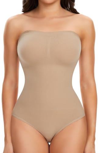 Joyshaper Body Sculptant Femme Sans Bretelles Shapewear Body String Ventre Plat Body Shaper Sans Couture Bandeau Top