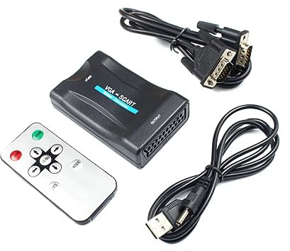 HEMOTON Vga Scart Adapter Scaler-videokonverter Für Vga-Signal Zu Scart-kompatibel Mit Ntsc Und Pal Systemen