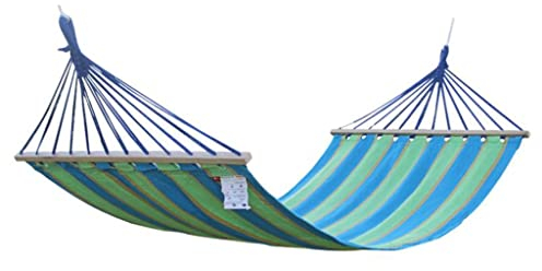 Hängematte for den Außenbereich, einzelne Baumwollleinen-Hängematte mit Holzstab, Campingzubehör, Schaukelbett, Indoor-Hängematte for Erwachsene