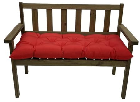 Tielag Bankauflage Stuhlkissen Sitzkissen Outdoor, Steppkissen, wasserdichte Sitzpolster für Gartenmöbel, Schaukel, Rot, 150×50×8cm