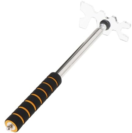 Perfeclan Einziehbarer Pool-Brücken-Queue-Stick mit Brückenkopf, Acryl-Brückenkopf, Teleskop-Snooker-Pool-Queue-Brücke für Club-Billardtisch, 11.5 x 6.5 cm Kopf