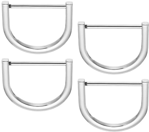 PATIKIL 4 Stück 4.7x4.2cm Schäkel D Form 1-1/2 Schraubverschluss, Hufeisen U-Form D-Ring Zinklegierung Halbkreis Schnallen Ersatz für Tasche Schlüsselanhänger Kragen Zubehör, Silber