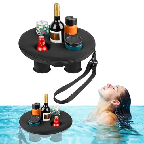 Hot Tub Drink Float - Pool Drink Holder Float, Floating Tray Drinks At Beach Parties | Spa Floating Tray Beverages, Inflatable Drink Floaties, Hot Tub Partey Drink Accessory For Relaxation Supplies