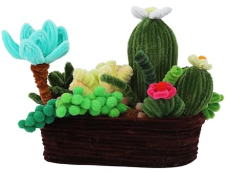 kivrimlarv Kit de fabrication de fleurs, kit de rempotage de cactus, ornements de voiture faits à la main, artisanat de nettoyage de tuyau, fournitures d'artisanat pour, kit de décoration de