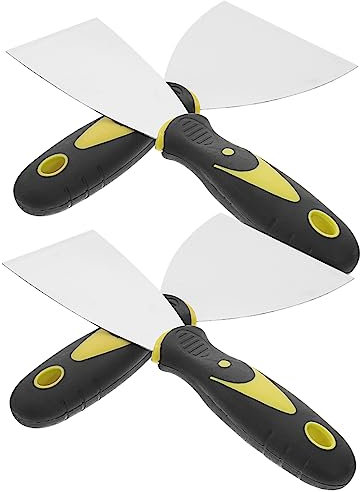 Angoily 4pezzi Raschietto in Acciaio Inox Spatole Per Cartongesso Raschietto Per Carta Da Parati Utensili Spatola Per Stucco e Intonaco