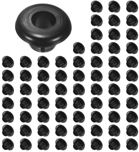 M METERXITY 70-Pack Cable Railing Rubber Grommets, 8mm Drill Hole 6mm ID Eyelet Ring Gasket for Wiring, Wire Cable, Automotive, Metal Cable Railing Post, Car Grommet [Black]
