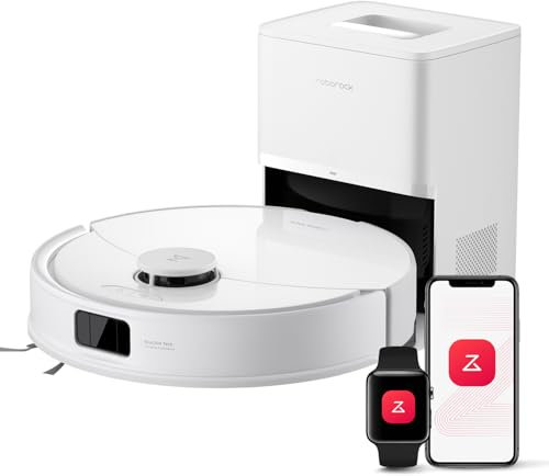 roborock Q10 X5+ Aspirateur Robot avec Station, Aspiration 10000 Pa, Autovidante pour 7 semaines, Évitement Intelligent des Obstacles, Brosses Doubles Anti-Enchevêtrement, Blanc