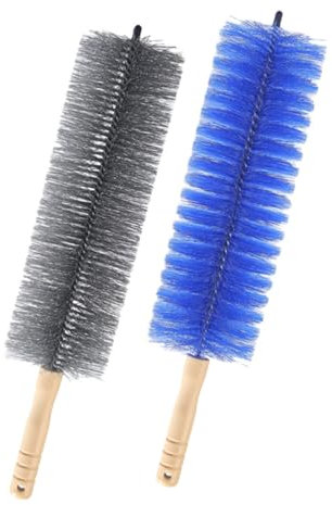 KOCKSHION Cepillo De Limpieza para Ventiladores y Aire Acondicionado Plumero para Quitar Polvo 2 Color Gris y Azul