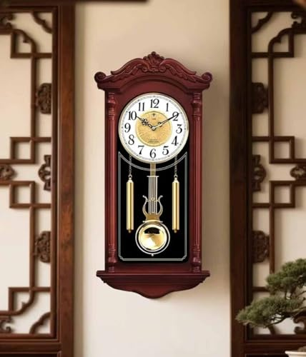 MNBVH Orologio da Parete a Pendolo retrò Grande Nonno Orologio da Parete per Soggiorno Decorativo a Batteria silenzi
