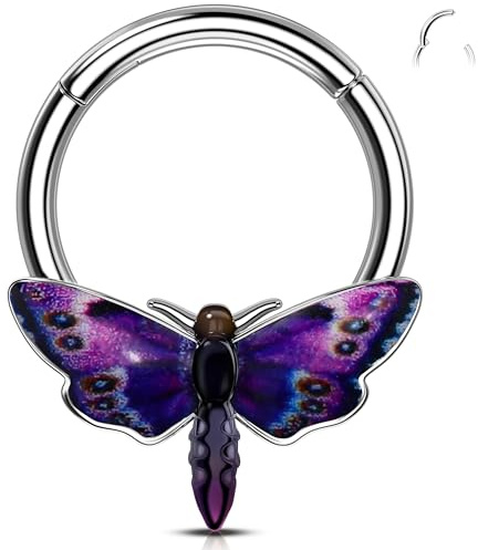 Melighting Halloween-Septumring, Mottenknorpelohrring, 316L Edelstahl, Helix-Ohrring, 10 mm, Daith-Piercing-Schmuck für Damen