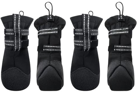 Niesel Hundeschuhe – 4 Stück rutschfeste Hundeschuhe für Haustiere | Stiefel zur Wundheilung von Hundepfoten – für Wandern, Spaziergänge im Freien, Sommer, Winter, Schnee