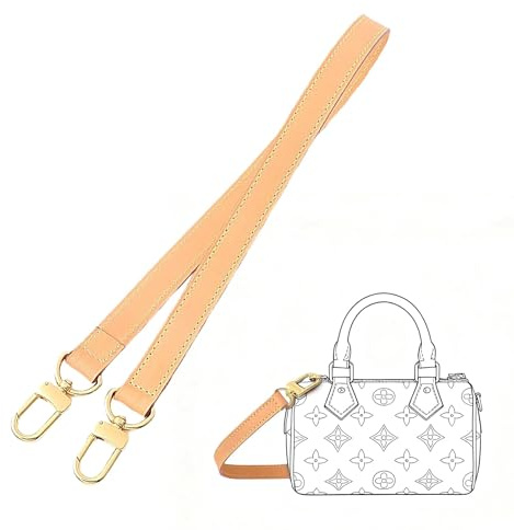 MMDOCO Vachetta Leder Ersatz Schulterriemen für Speedy Handtaschen, für Gracefull Taschen, Handtasche Schulterriemen, hochwertige Lederriemen(Länge:62cm,Breite:1.8cm-Originalfarbe)
