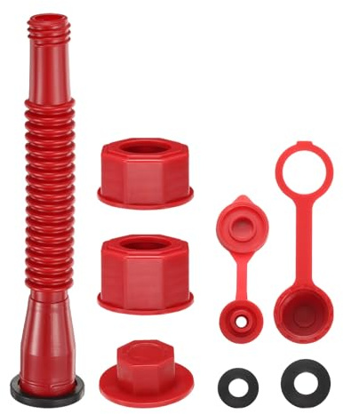 QUARKZMAN Beccuccio Di Ricambio Per Tanica Della Benzina, Beccuccio Flessibile Per Tanica Della Benzina Con Tappo A Filettatura Fine/Grossa, Tappo Delle Taniche Da 1/2/5/10 Gal, Rosso | Per Tanica Della Benzina, Beccuccio Flessibile Per Tanica Della Benzina Con Tappo A Filettatura Fine/Grossa