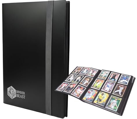 Binder Beast Pokemon Card Binder 9 Pocket 360 Pockets Pokemon Cards Black | Trading Card Binder for Pokemon Trading Card Game, TCG, Football, Sports and K-Pop Photo Cards with Side-Loading Pages