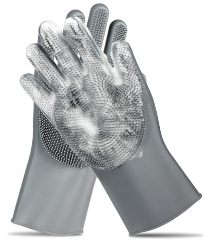 MOSILA Pet Hair Remover Katzenhandschuh,Fellpflegehandschuh Fellhandschuhe Grooming Gloves für aus Silikon, Fäustling aus Tierhaaren, Massageschrubber für Hunde Katzen Tierhaarentferner Baden