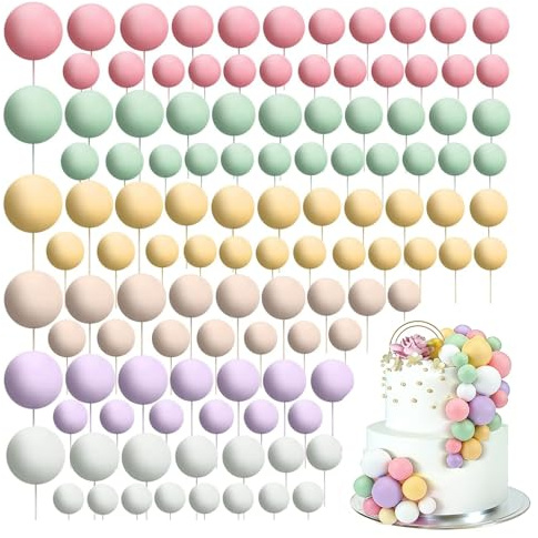 xolear 108 Piezas Bolas Decoracion Tarta, Adornos de Bolas para Pasteles