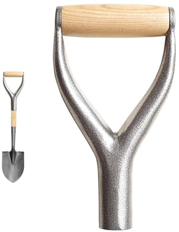 Shovel Grip Handle - Anti-Rust Metal Wood Replacement Part Reliable | Stable D Handles Shovelss Grip For Shovels Rakes Forks Gardening Tools Digging Snow Removal, Solid , 31mm Mounting Hole