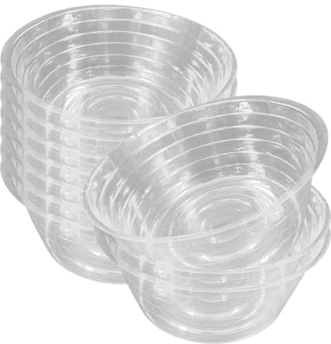 Platillo profundo para plantas, 10 bandejas de plástico de 10 pulgadas para macetas, bandejas de goteo transparentes para macetas, bandeja redonda para recoger agua para interiores y exteriores.