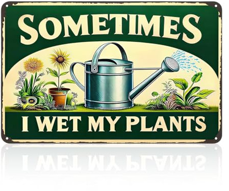 Folcora Wet My Plants Garden Sign Funny Wall Plaques | Rustic Decor Metal Tin Wall Art Poster for Home Garden Outside Florist, Vintage Housewarming Gift