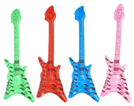 AMUSLESUR Gonfiabili Retrò in Pvc Set 4 Affidabili Atmosfera Anni 80 e 90, Decorazioni Perfette per Party Colore Casuale per Feste a Tema e Celebrazioni
