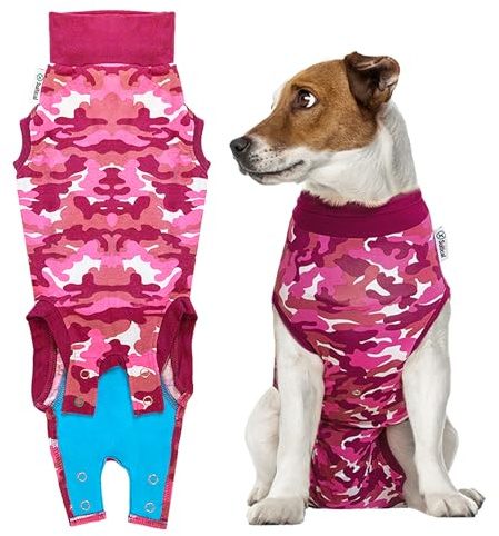 Suitical Recovery Suit Hund, S+, Rosa Camouflage