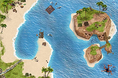 Stikkipix Piraten Spielmatte (ähnlich Spielteppich) | SM06 | Spiel-Matte für das Kinder-Zimmer | ideales Zubehör zu Spiel-Figuren von Schleich, Playmobil, Papo, Bullyland & Co | 150 x 100 cm