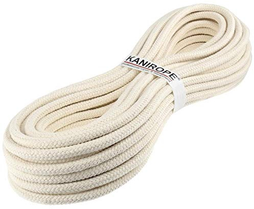 Kanirope® Baumwollseil COBRAID 6mm 30m Farbe Cremig Weiß 16-fach geflochten