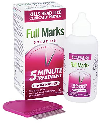 Full Marks 100 ml Lice Prevention & Egg Elimination Solution With Scalp Comb, 5-Minute Clinically Proven Treatment, Effective For Kids & Adults